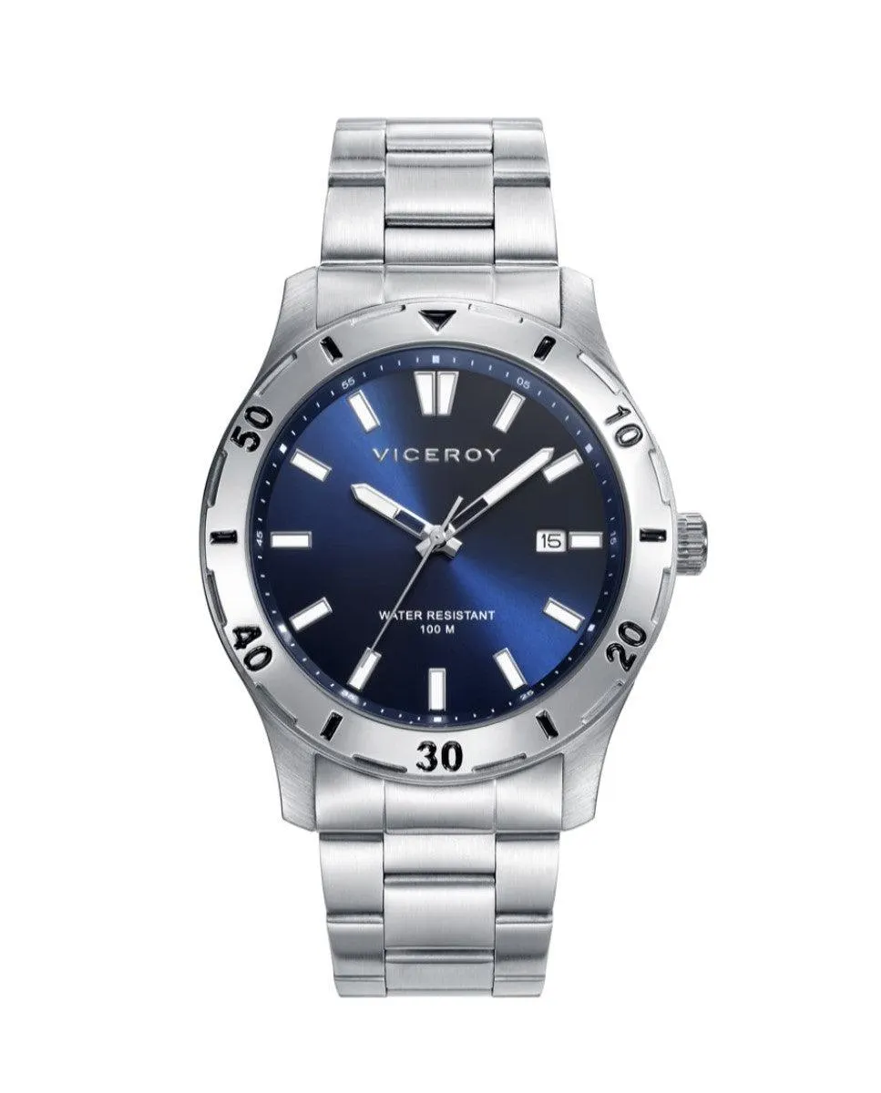 Reloj de hombre Heat 3 agujas de acero y esfera azul