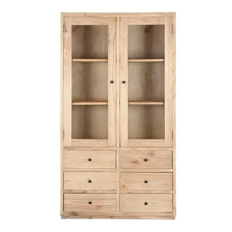 Mindi Glass and Wood Display Cabinet 100cm x 185cm