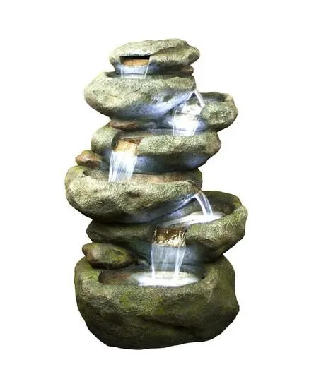 Fuente jardÃn de resina Bosque con Cascadas