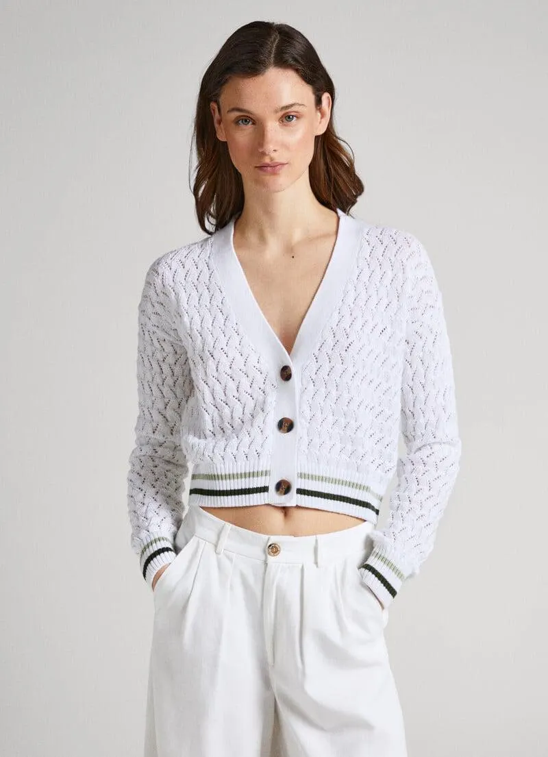 CÁRDIGAN CALADO CIERRE ABOTONADO