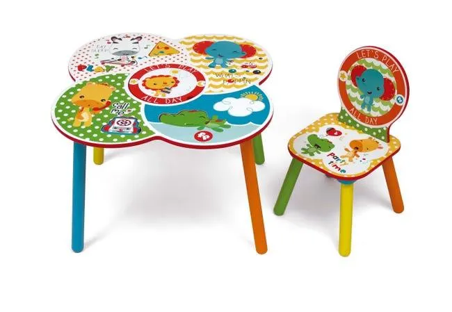 Set de mesa con silla de madera de Fisher Price de 44x60x60cm