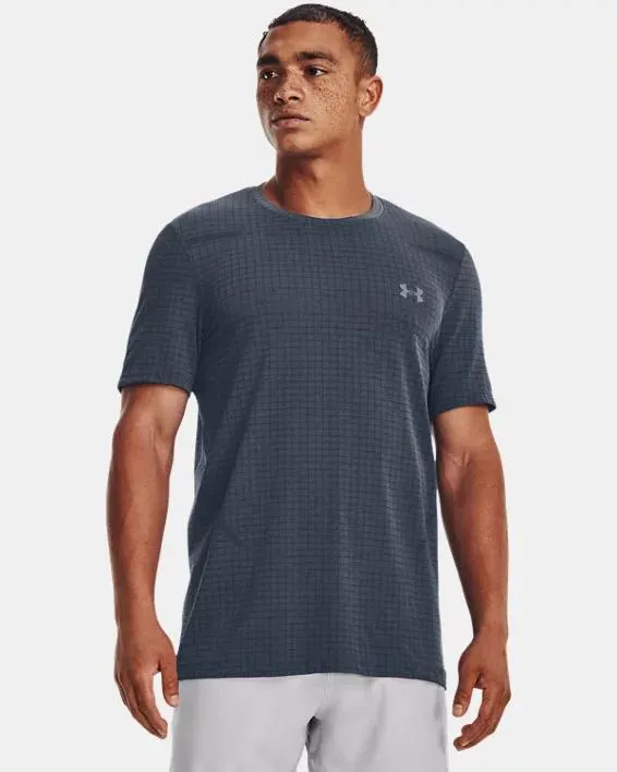 Herenshirt UA Seamless Grid met korte mouwen