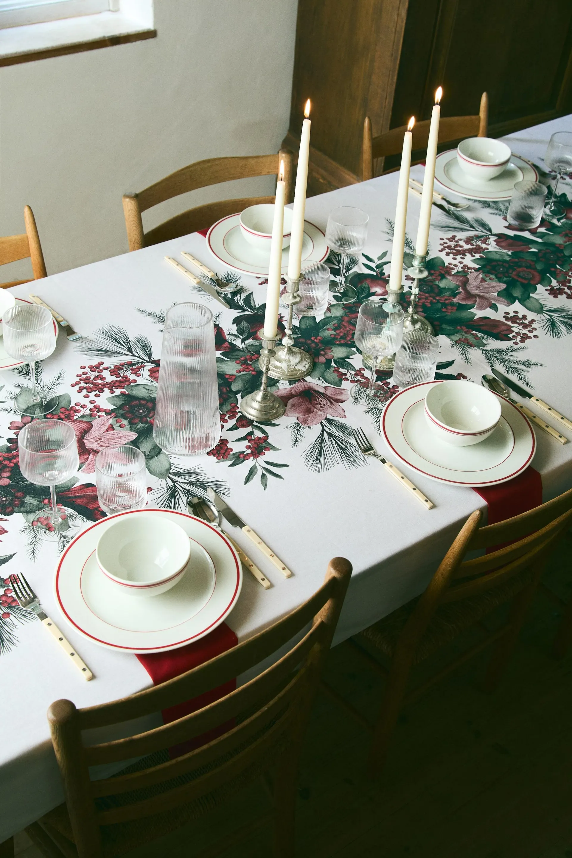 Mantel estampado de algodón