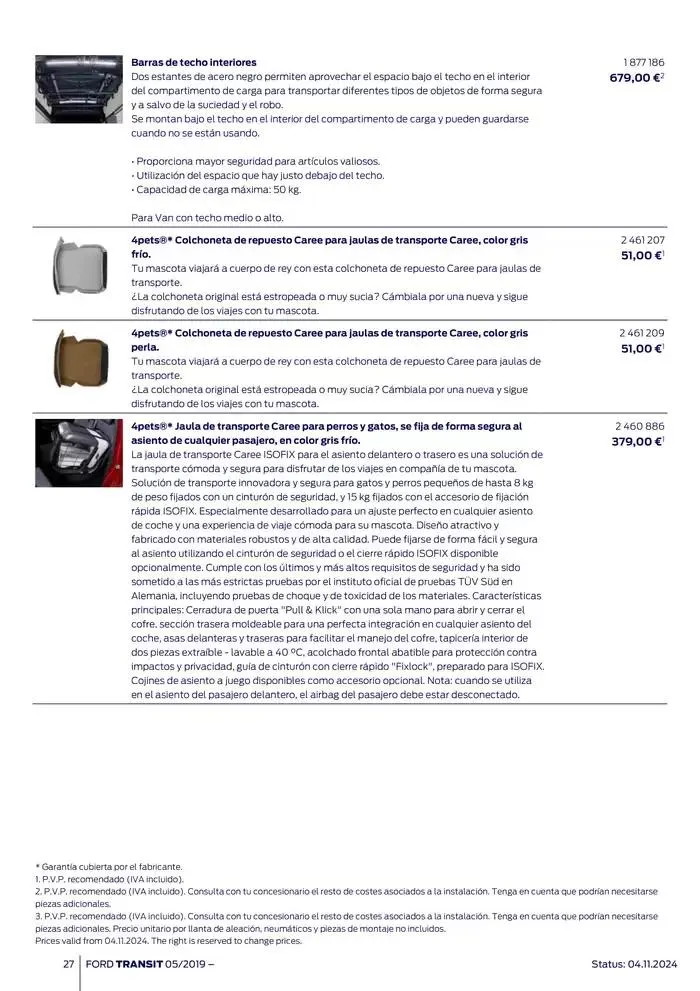 Catálogo de Ford de accesorios Transit Van 13 de noviembre al 13 de noviembre 2025 - Página 27