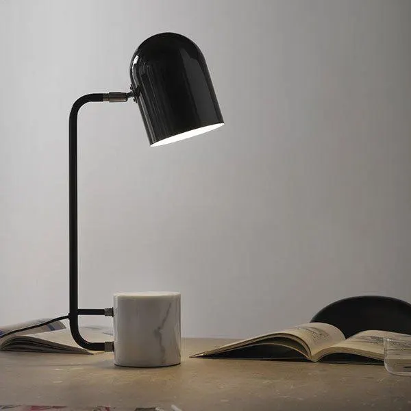 Lámpara de sobremesa Luca mármol blanco y acero