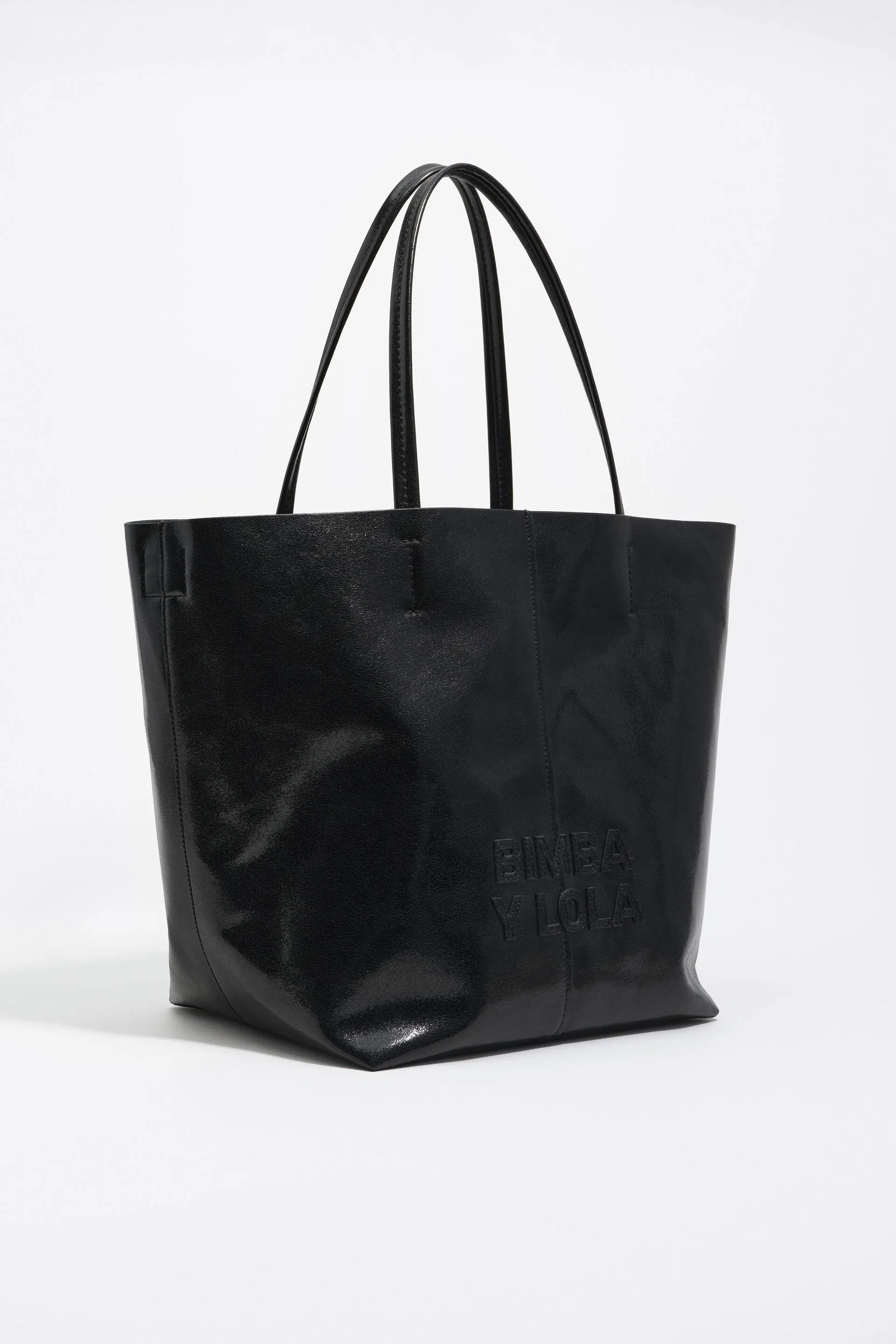 Bolso shopper grande piel negro