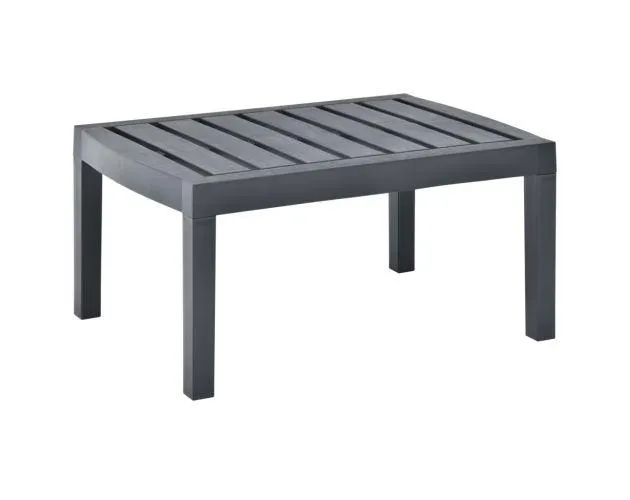 vidaXL mesa de jardín de plástico gris antracita 78x55x38 cm