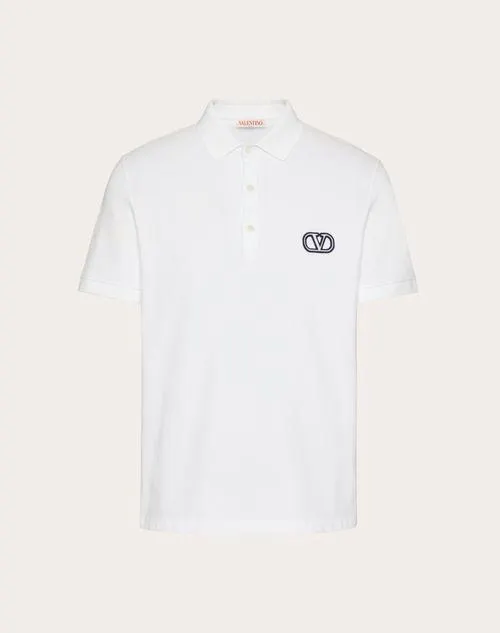 CAMISA POLO DE PIQUÉ DE ALGODÓN CON PARCHE DEL VLOGO SIGNATURE