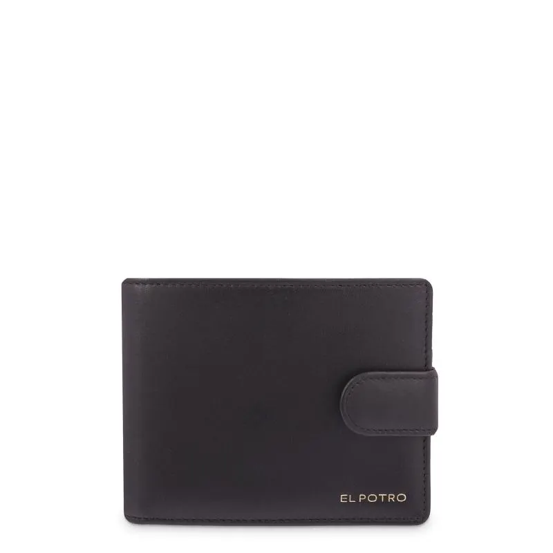Cartera hombre con monedero interior en piel vacuno color negro - Boston