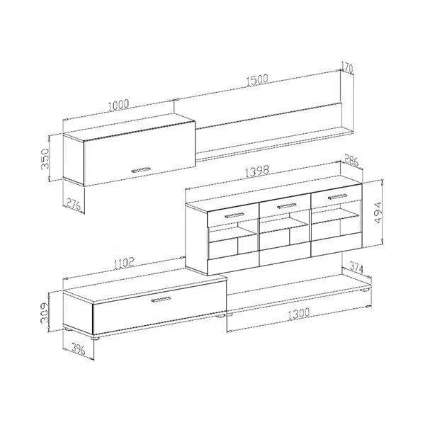 Composición de salón Zafiro LED
