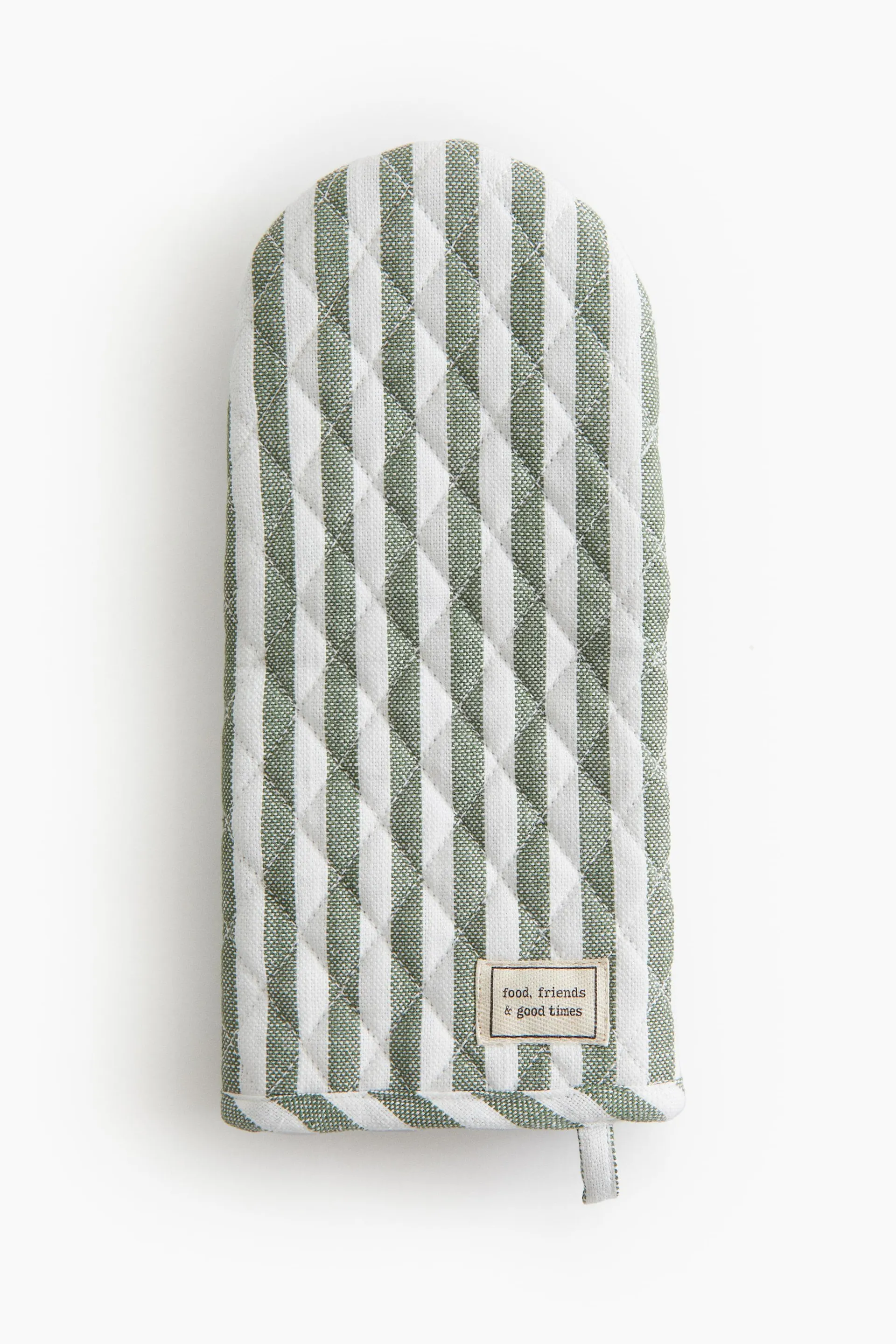 Manopla para horno con estampado de rayas