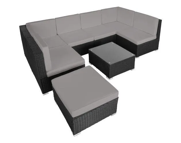 Conjunto de muebles de ratán venecia, negro