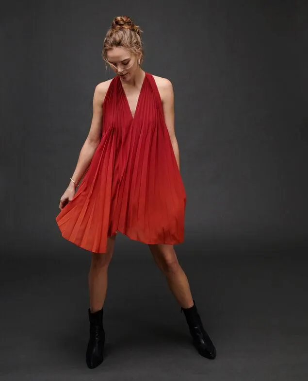 Vestido plisado fluido