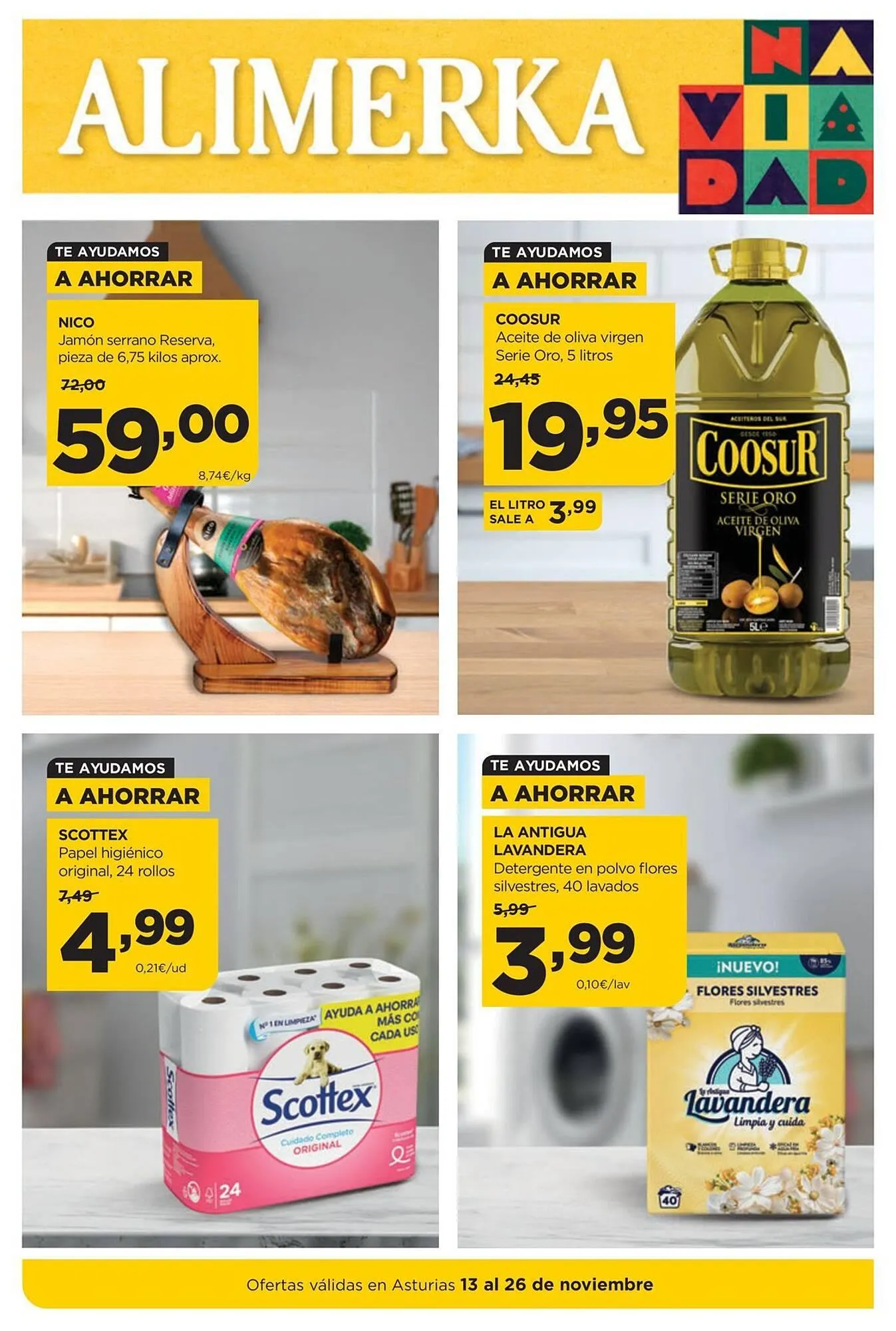 Catálogo de Folleto Alimerka 13 de noviembre al 26 de noviembre 2025 - Página 1