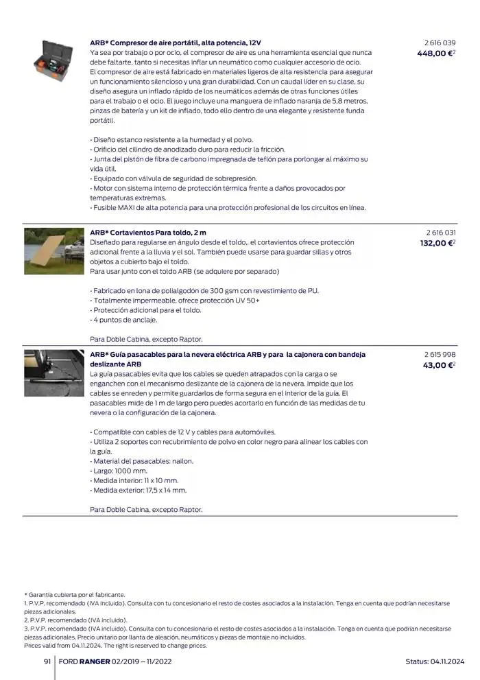 Catálogo de Ford de accesorios Ford Ranger 13 de noviembre al 13 de noviembre 2025 - Página 91