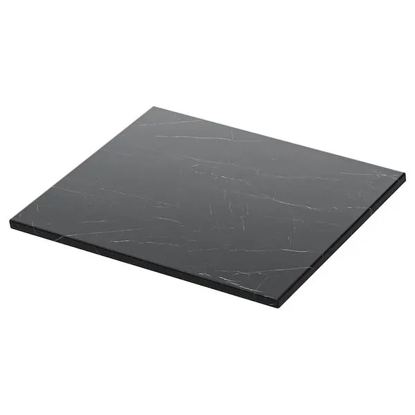 Encimera, negro efecto mármol/tablero laminado,