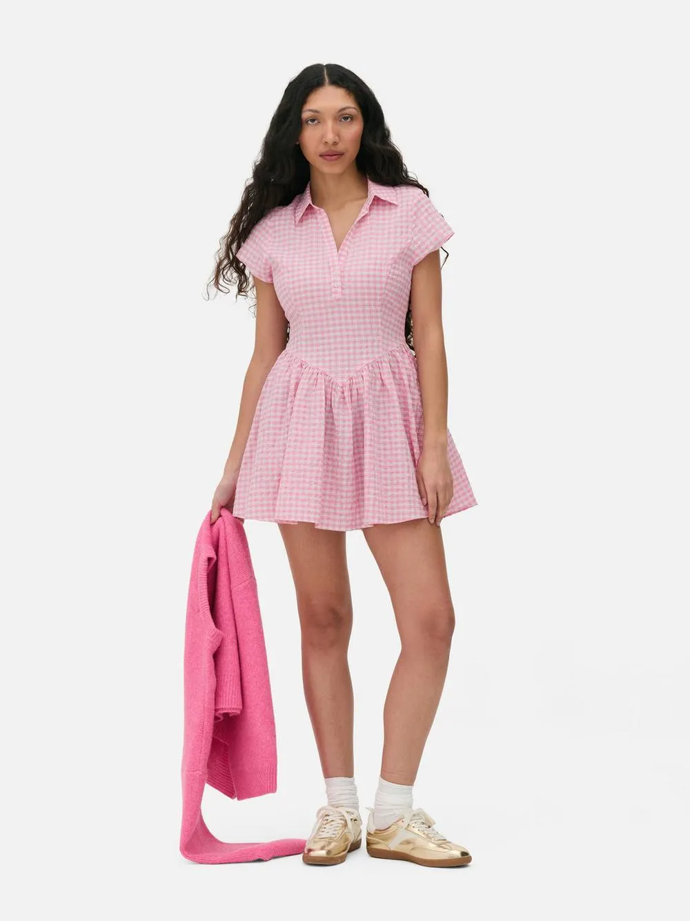 Vestido corto a cuadros vichy