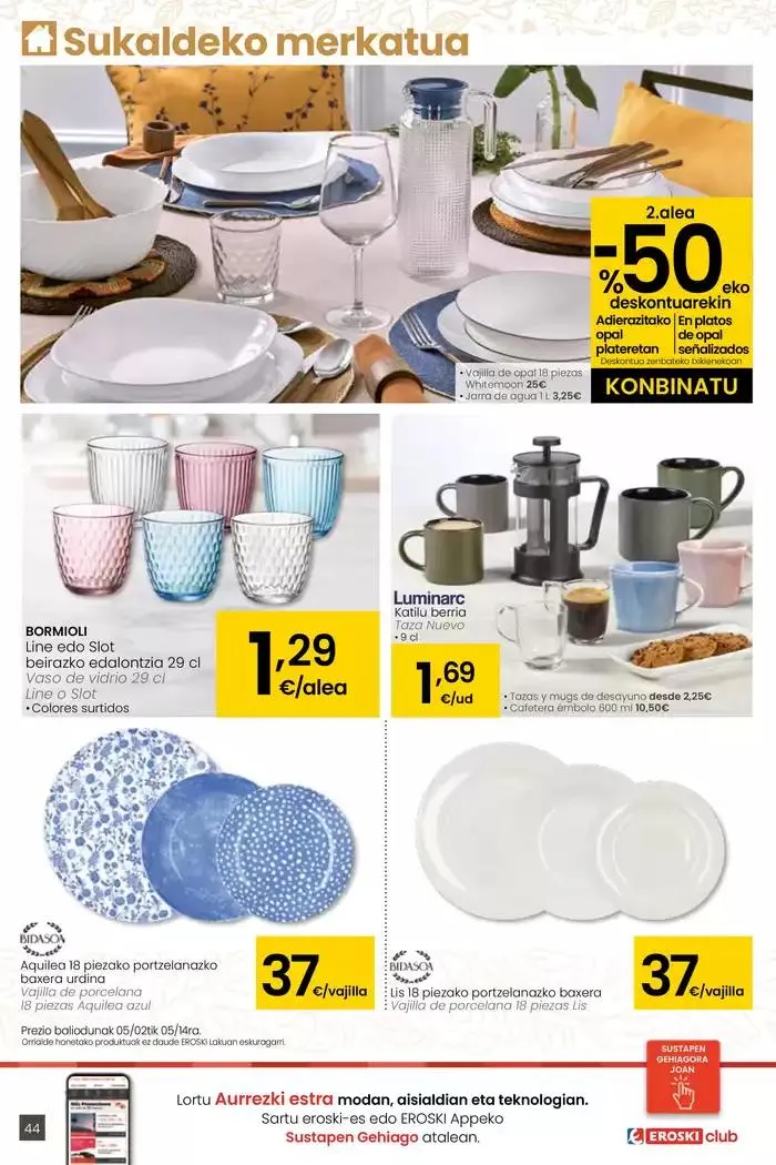 Catálogo de AUKERA OFERTA HIPERMERKATUAK EROSKI 2 de mayo al 13 de mayo 2025 - Página 44