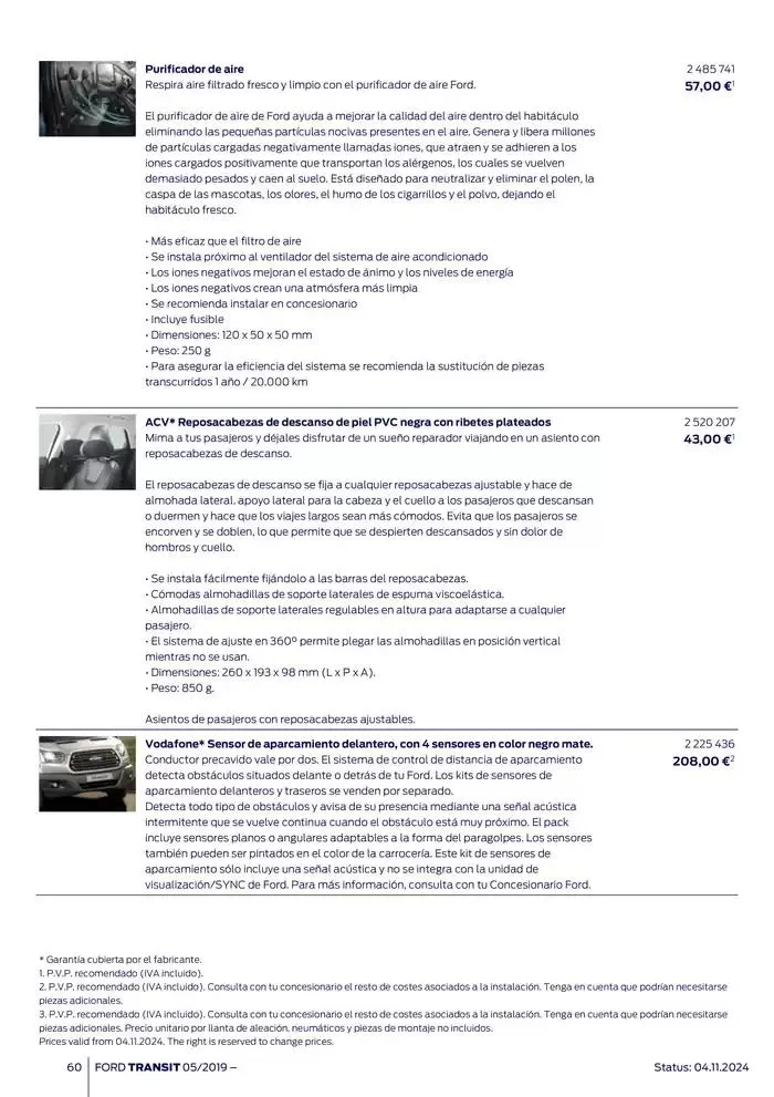 Catálogo de Ford de accesorios Transit Van 13 de noviembre al 13 de noviembre 2025 - Página 60