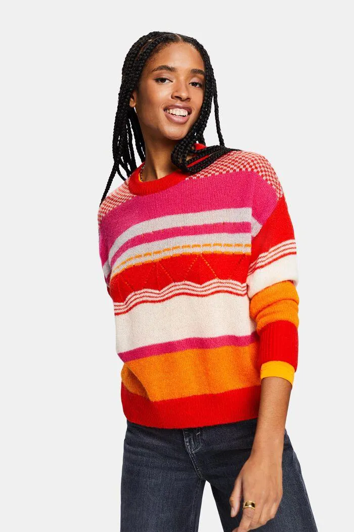 Jersey a rayas con cuello redondo