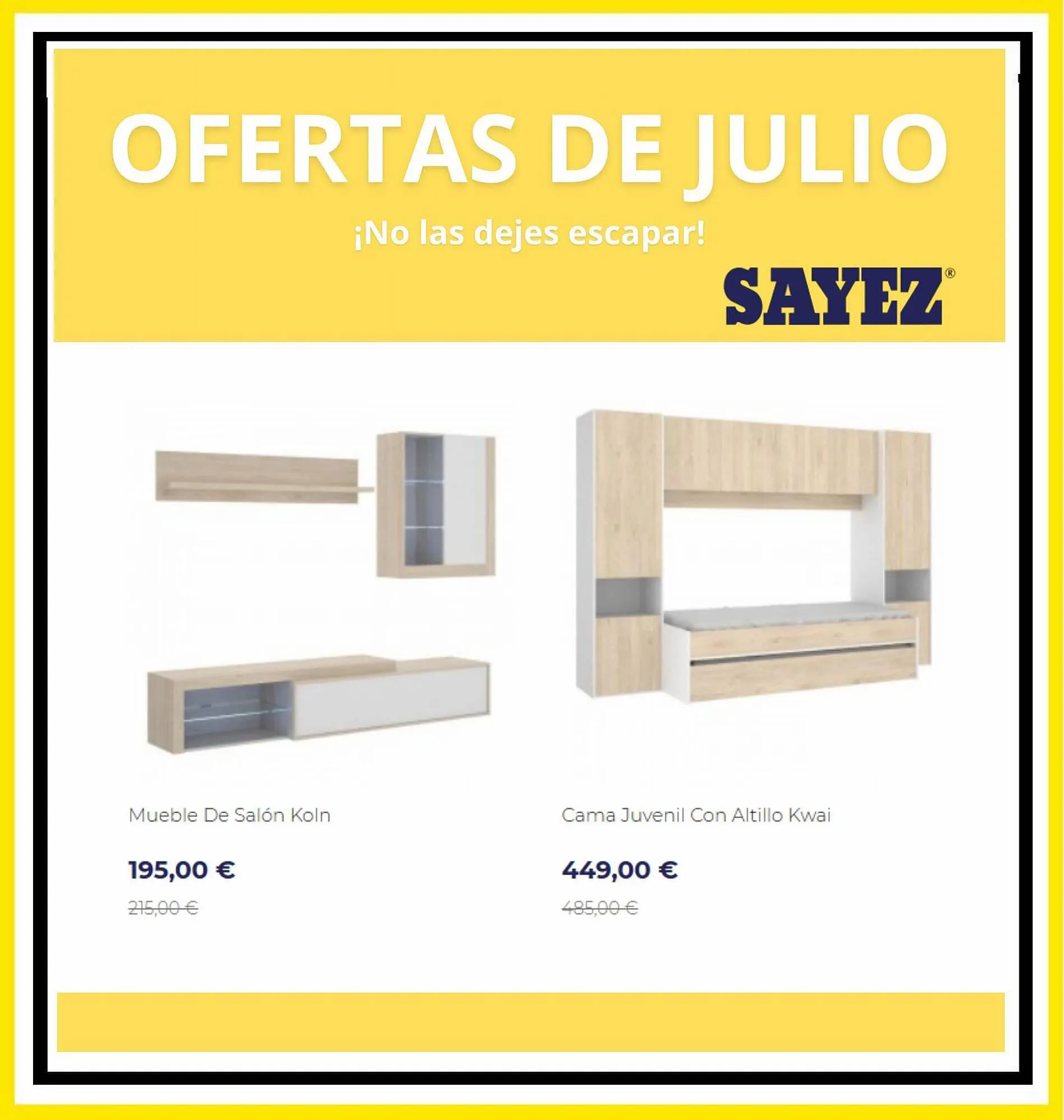 Catálogo de Folleto Muebles Sayez 9 de julio al 31 de julio 2023 - Página 3