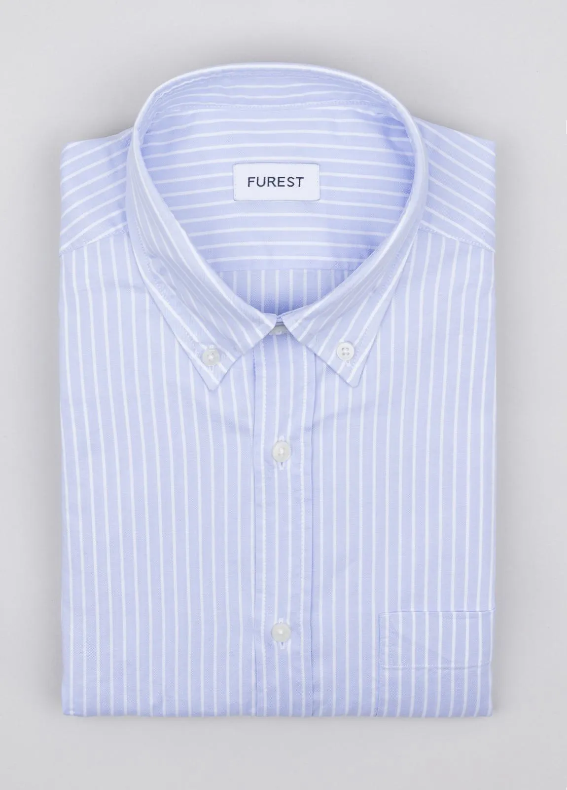 Camisa sport FUREST COLECCIÓN celeste raya blanca