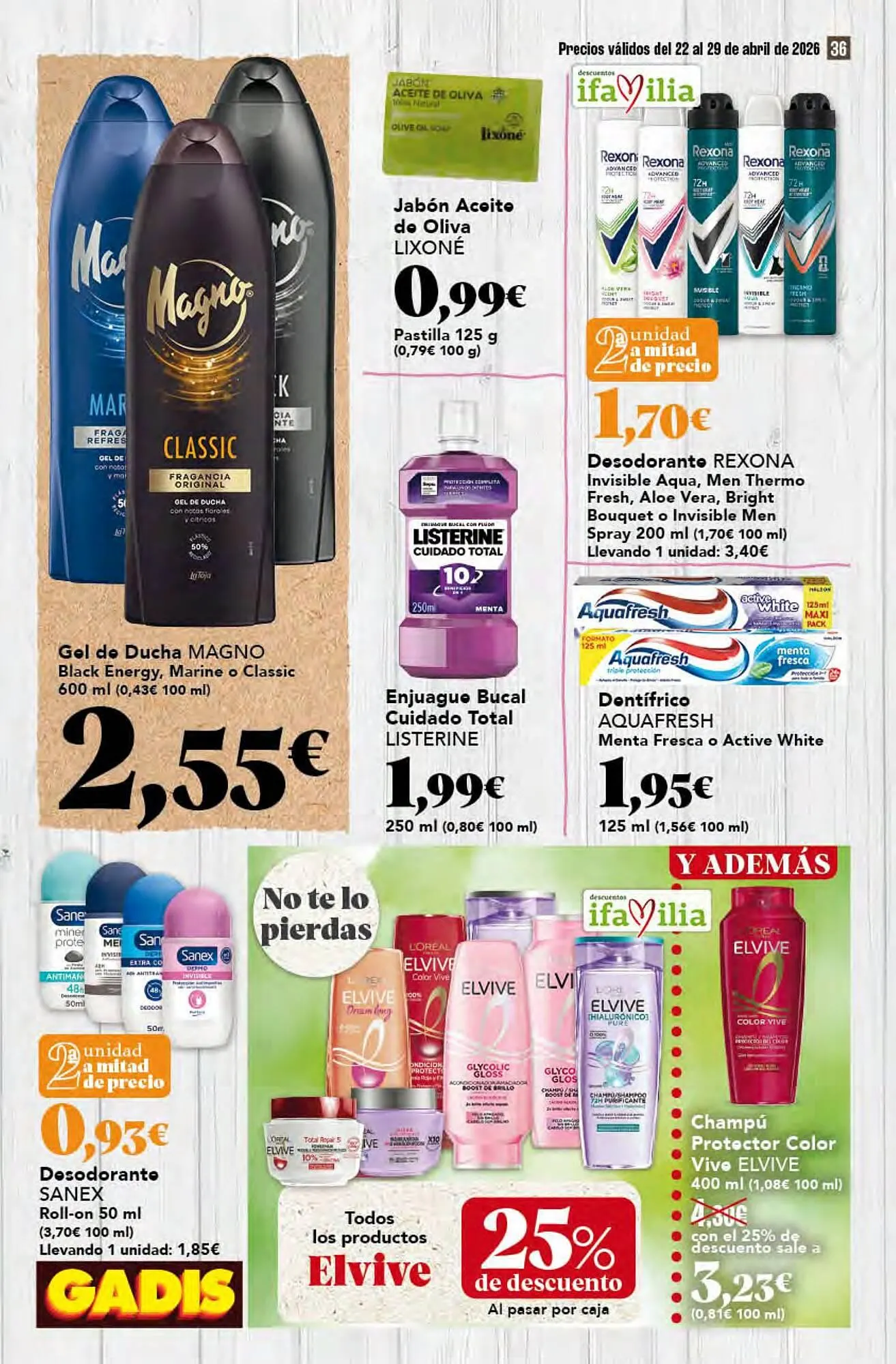 Catálogo de Folleto Gadis 22 de abril al 29 de abril 2026 - Página 36