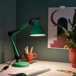 Flexo articulado INSPIRE Ennis E27 verde mate,con base metálica 55cm alto