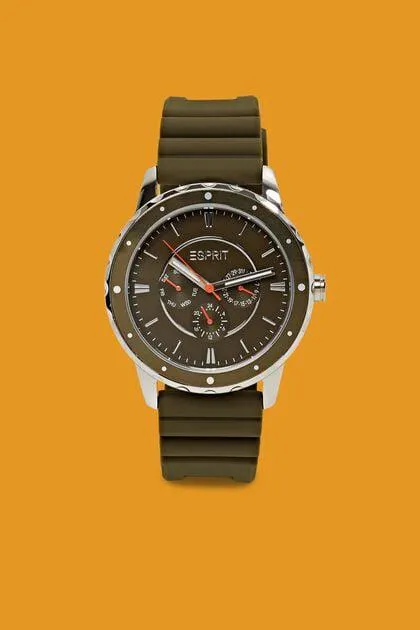 Reloj de acero inoxidable con pulsera de goma