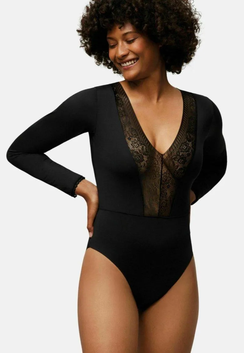 MANGA LARGA CON ESCOTE V - Body - black