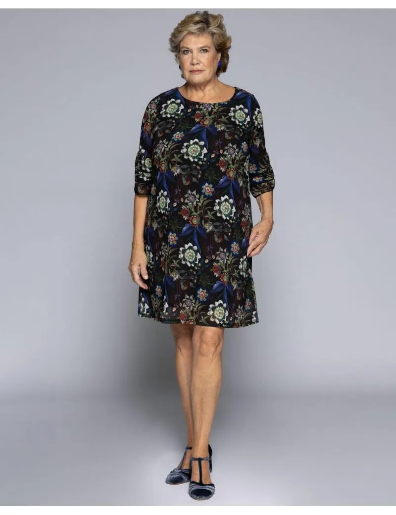 Vestido Volantes Gasa Floral