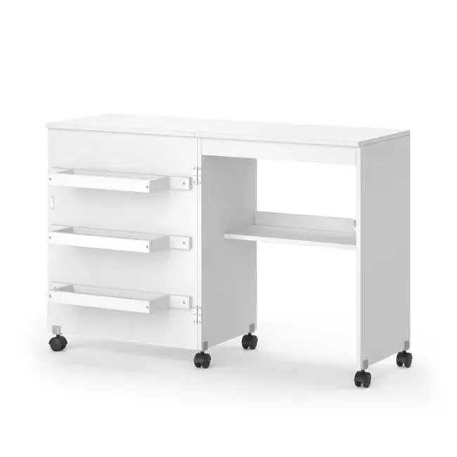Vicco La mesa de costura Carmen, Blanco, 118 x 79.3 cm con 3 estantes