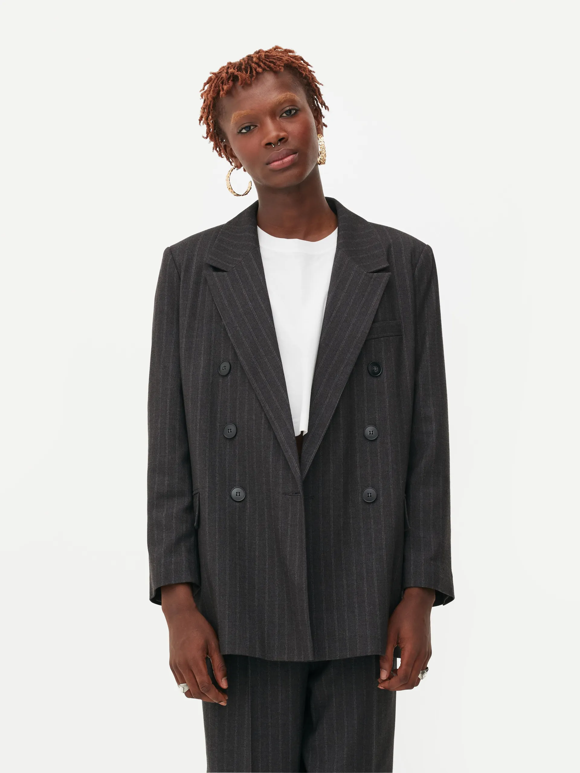 Zweireihiger „Rita Ora“ Nadelstreifen-Blazer