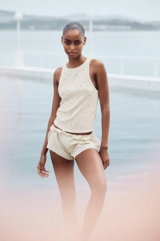 TOP WITH RHINESTONE STRAPS
