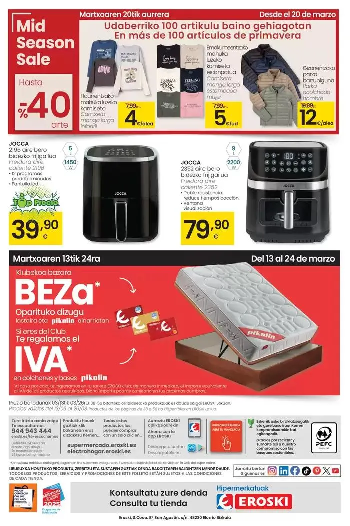 Catálogo de Prezio merkeagoa HIPERMERKATUAK EROSKI 13 de marzo al 26 de marzo 2025 - Página 56