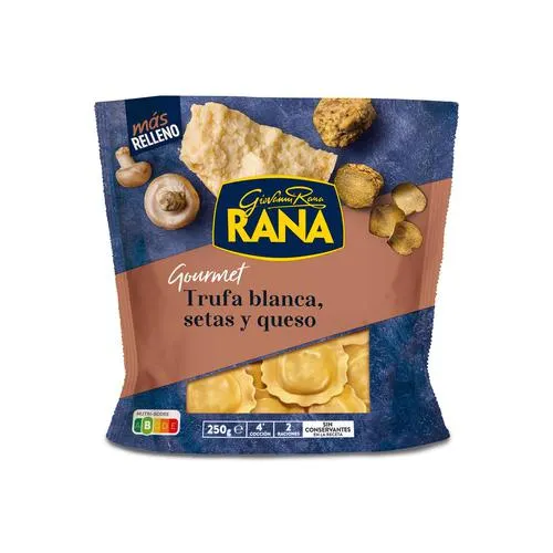RANA Soles pasta fresca al huevo, rellenos de trufa blanca, setas y queso RANA Gourmet 250 g.