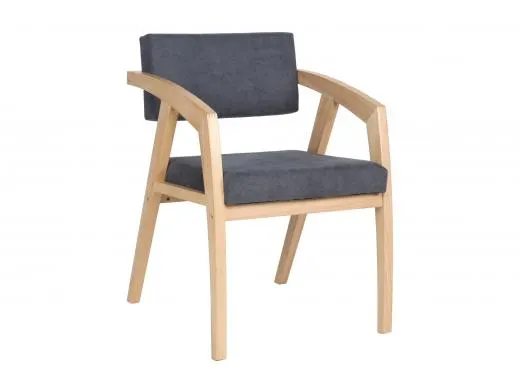 Silla gris de madera color natural