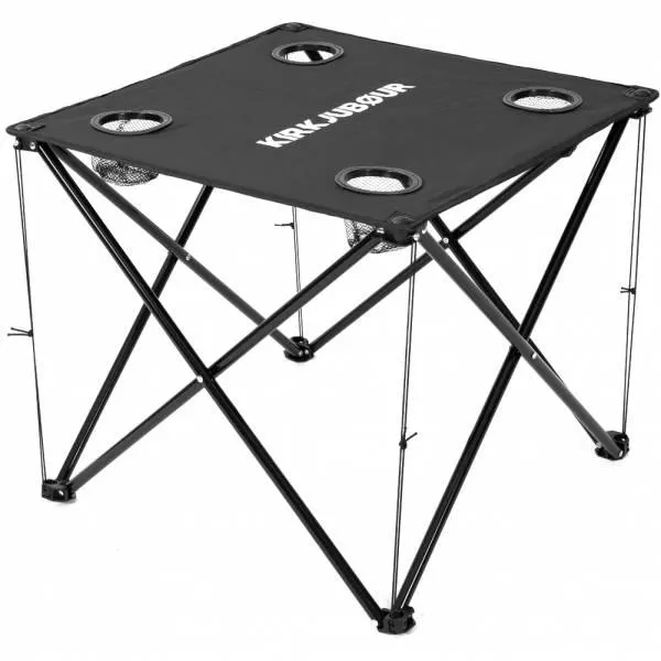 KIRKJUBØUR® "Solkatt" mesa de camping plegable negra