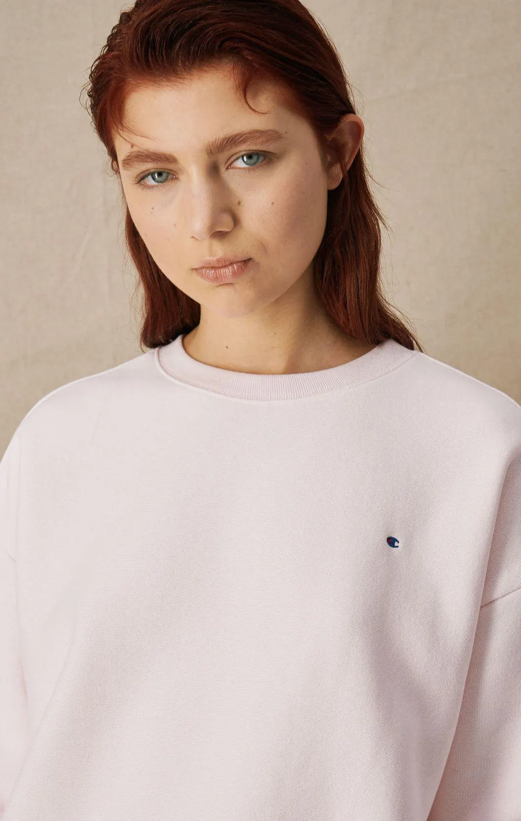 Rose Tane Sudadera Reverse Weave oversize de estilo minimalista