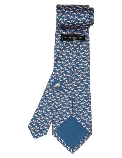 Corbata teckel Azul/rosa