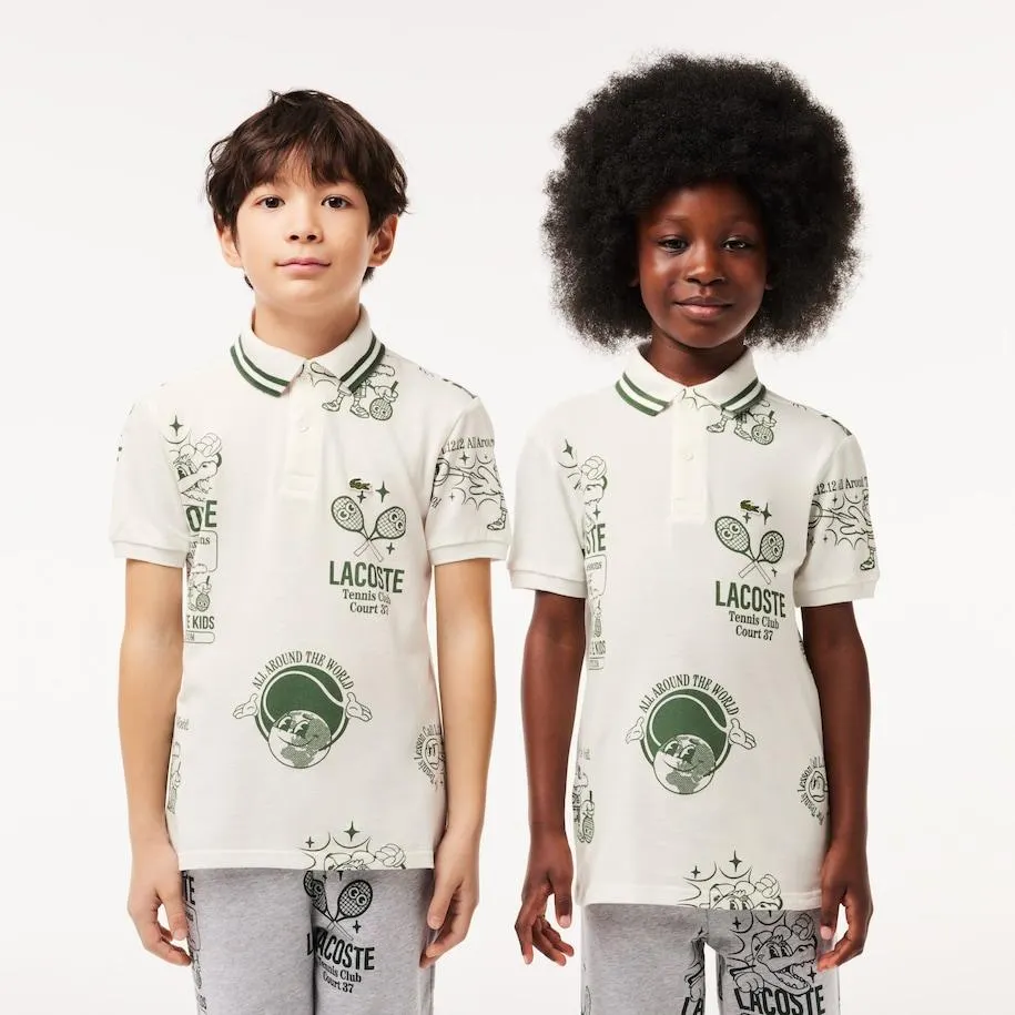 Polo de algodón con estampado gráfico