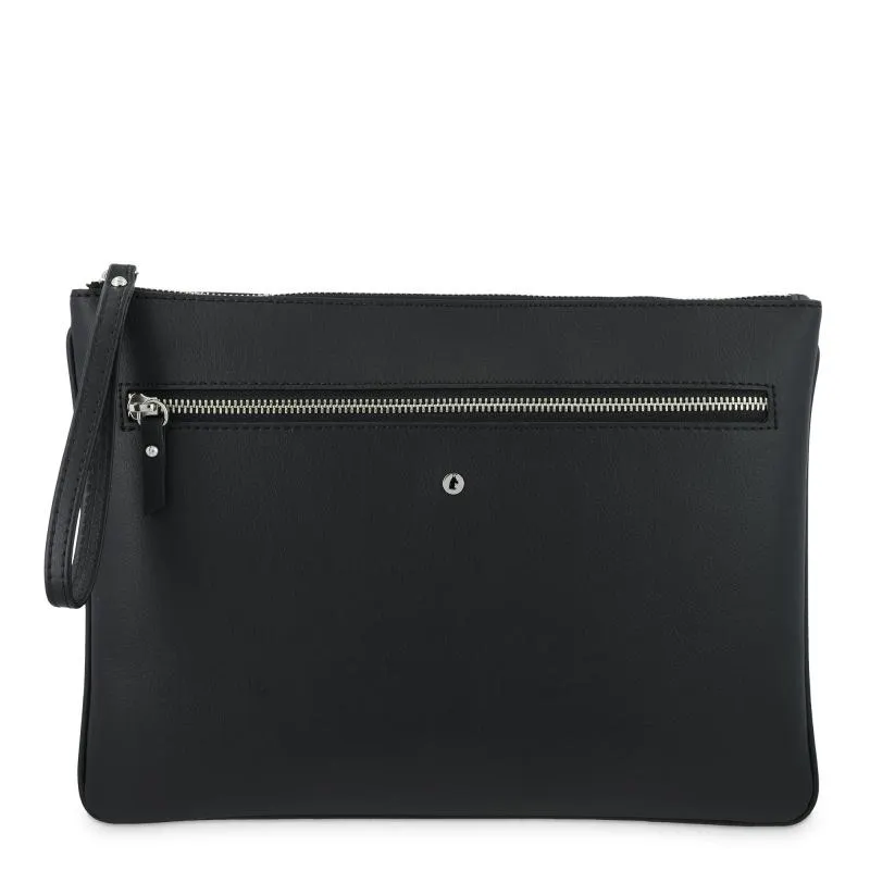 Carpeta grande mujer en piel sintética color negro -Elite