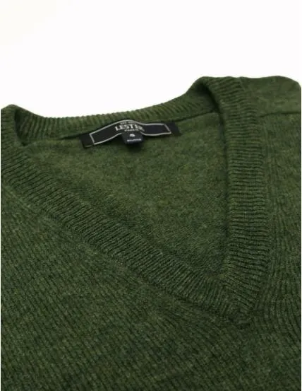 Jersey lana pico Verde caza