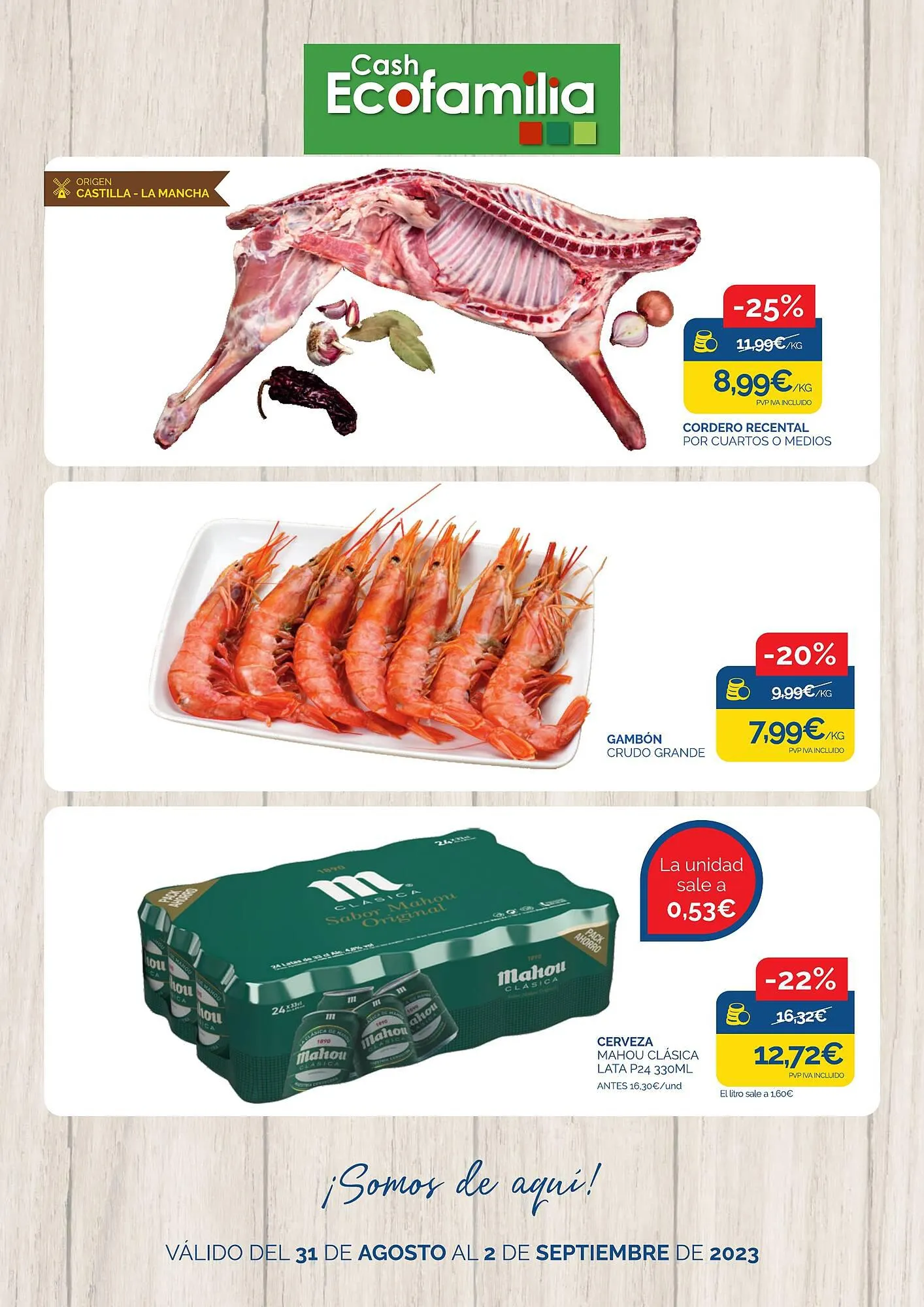 Catálogo de Folleto Cash Ecofamilia 31 de agosto al 2 de septiembre 2023 - Página 1