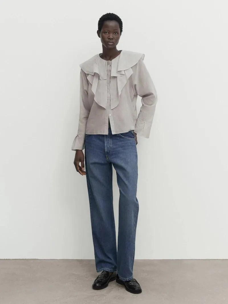 Camisa rayas detalle volantes