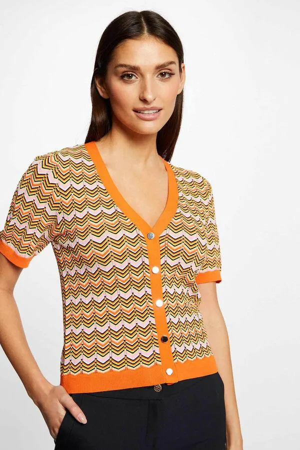 Jersey manga corta estampado chevron