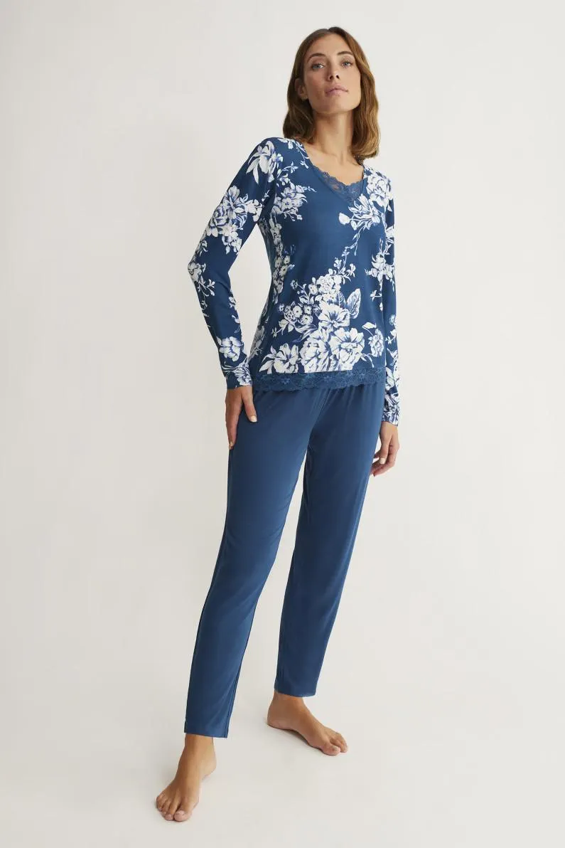 PIJAMA PANTALÓN LARGO CON CAMISETA MANGA LARGA MODAL