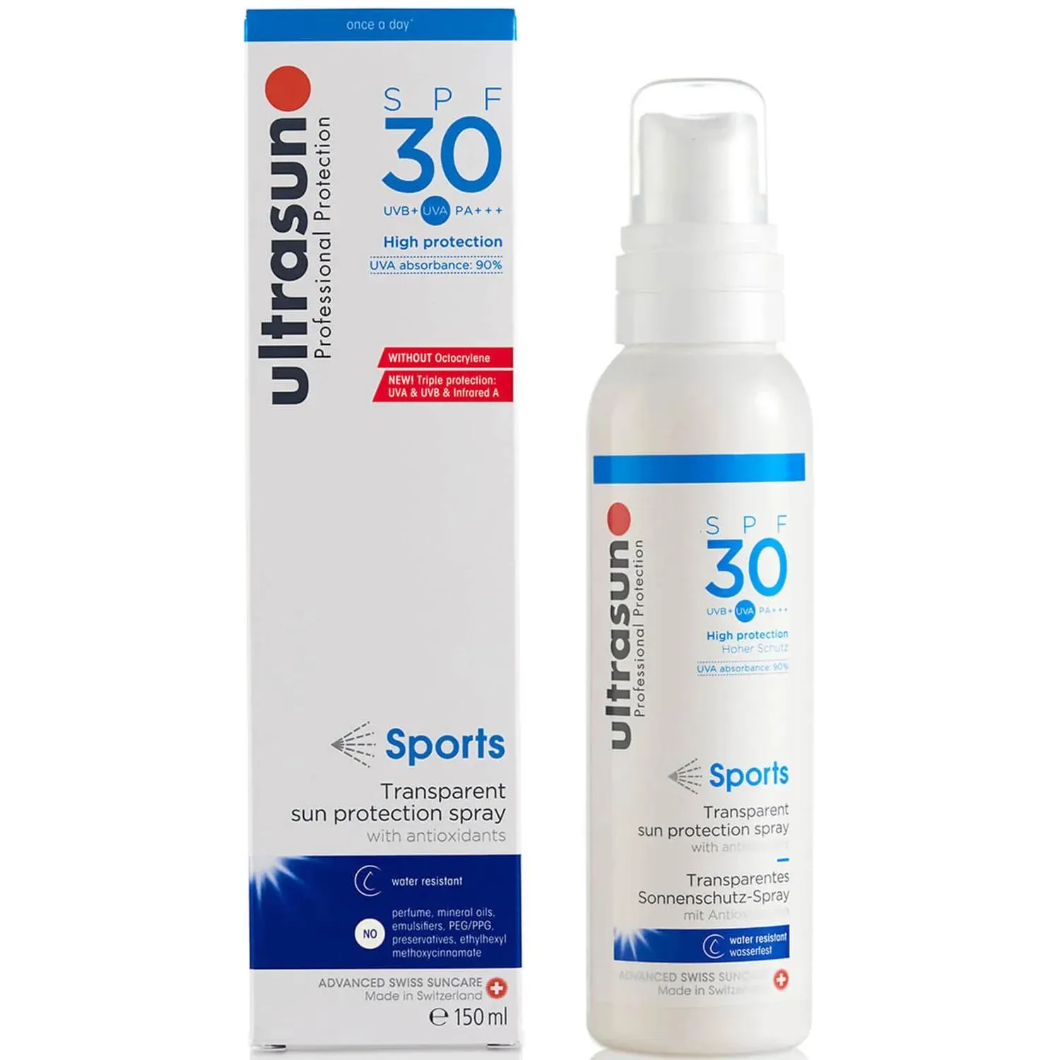 Spray Clear Spf30 de Ultrasun - Fórmula Deportiva (150 ml)