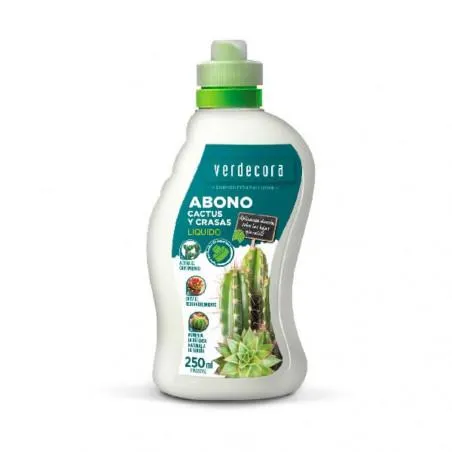 ABONO CACTUS Y CRASAS 250ML VERDECORA