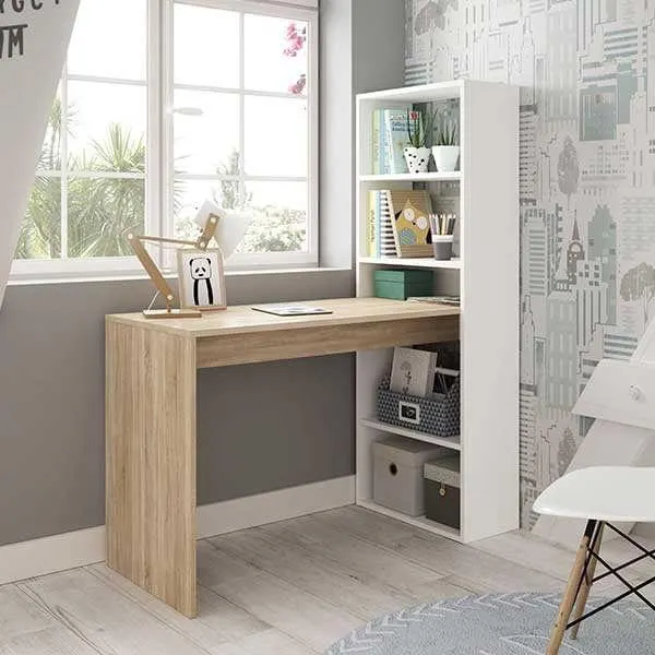 Mesa de escritorio + estantería Duplo/Gio Plus 144x120x50 cm